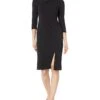 Calvin Klein 3/4 Sleeve Scuba Crepe Sheath Dress With Asymmetrical Neckline & Slit 1 Calvin Klein 3/4 Sleeve Scuba Crepe Sheath Dress With Asymmetrical Neckline & Slit -Style Fashion Shop 51x26w3IA L. AC SR736920