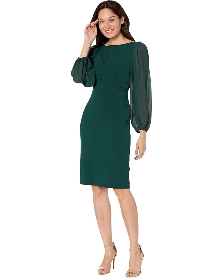 Vince Camuto Signature Stretch Crepe Bodycon With Chiffon Balloon Sleeve 3 Vince Camuto Signature Stretch Crepe Bodycon With Chiffon Balloon Sleeve