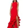 Betsy & Adam Long Halter Crepe Tiered Ruffle Gown 1 Betsy & Adam Long Halter Crepe Tiered Ruffle Gown -Style Fashion Shop 71L1coqSSWL. AC SR736920