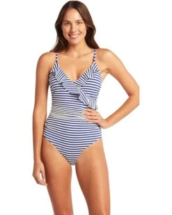 SEA LEVEL SWIM Capri Frill Wrap One-Piece
